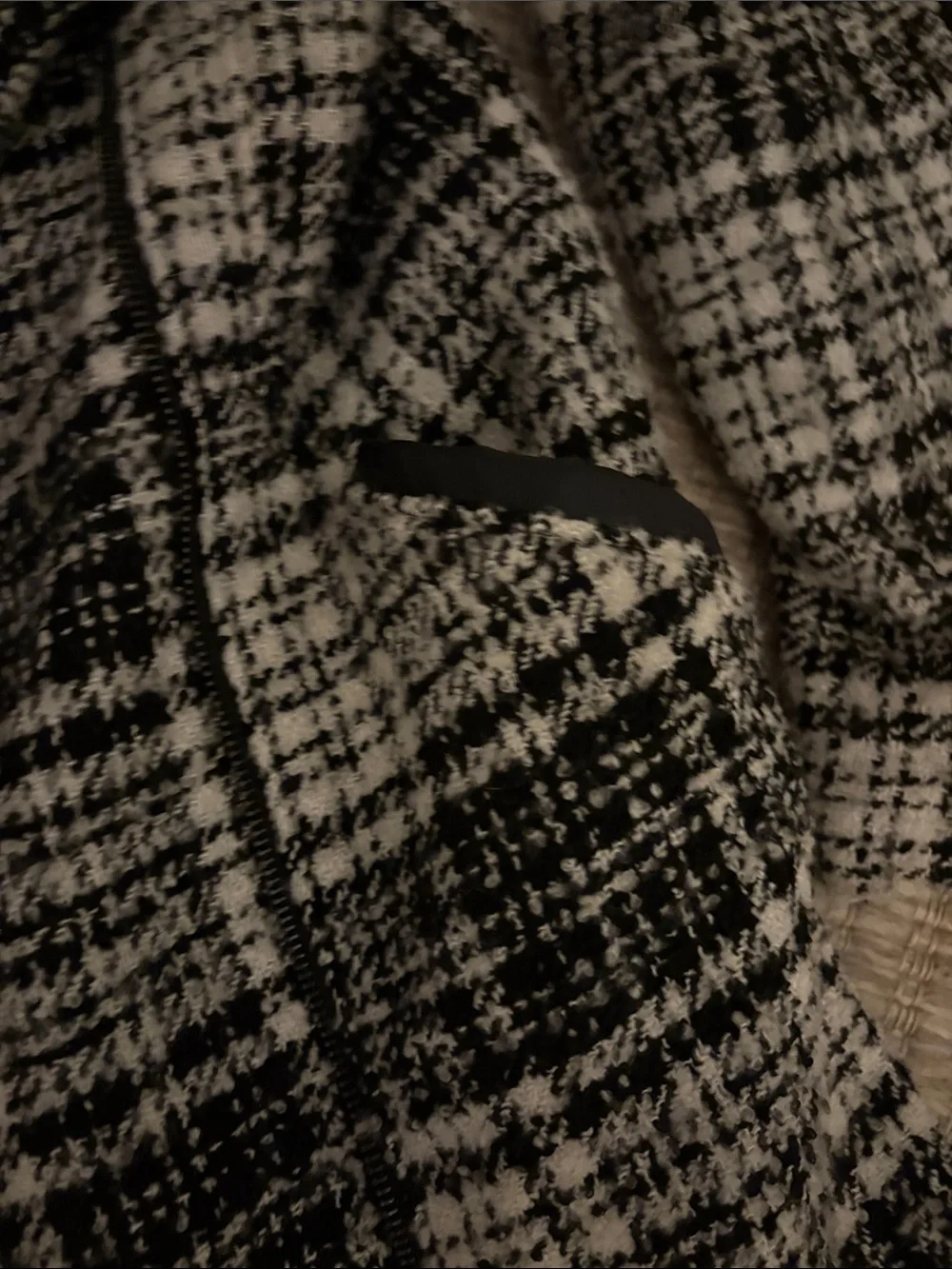 French Connection Hounds Tooth Tweed Jacket S Black and White